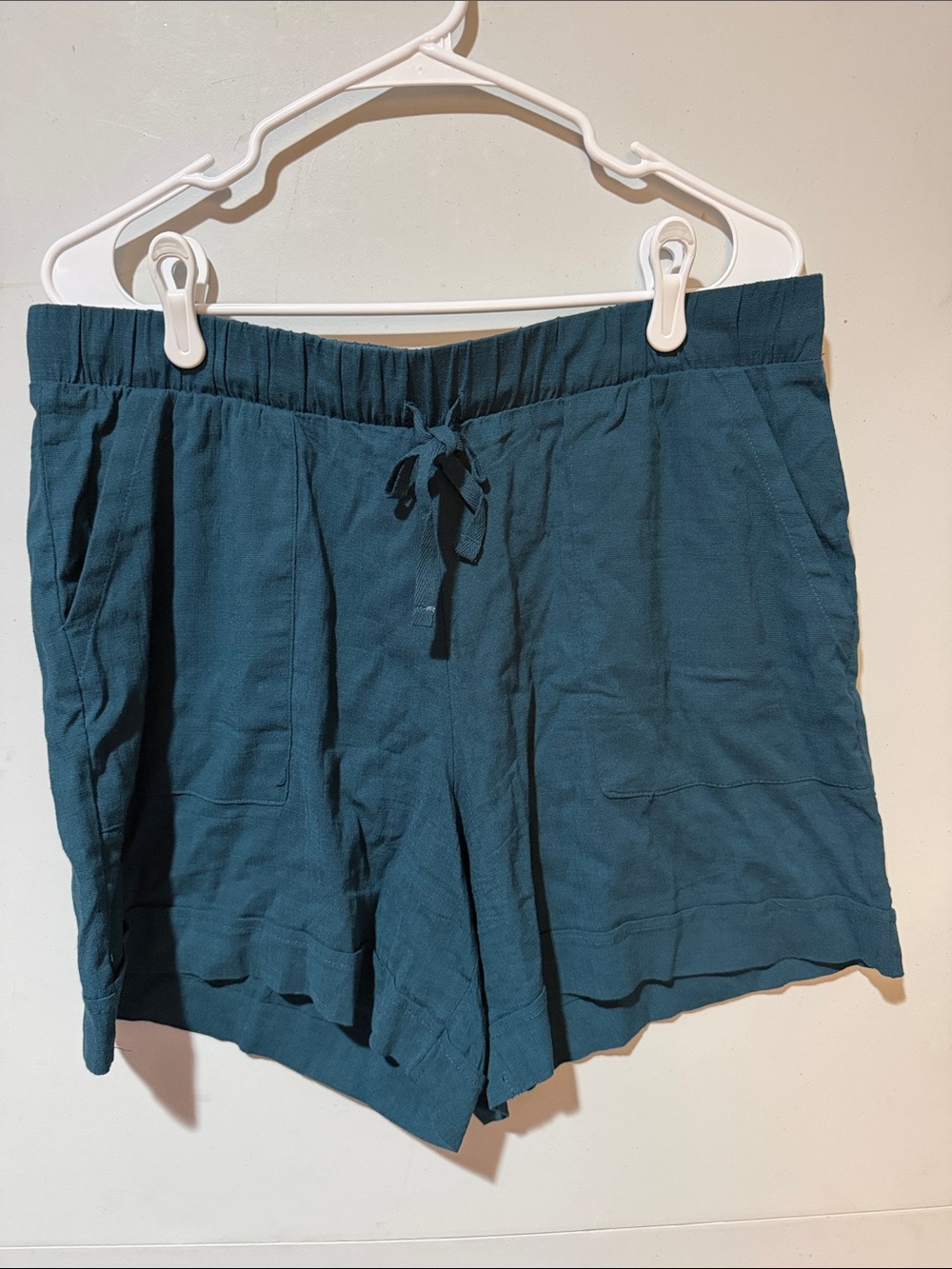 LuLaRoe Jessica Teal Elastic Drawstring Shorts